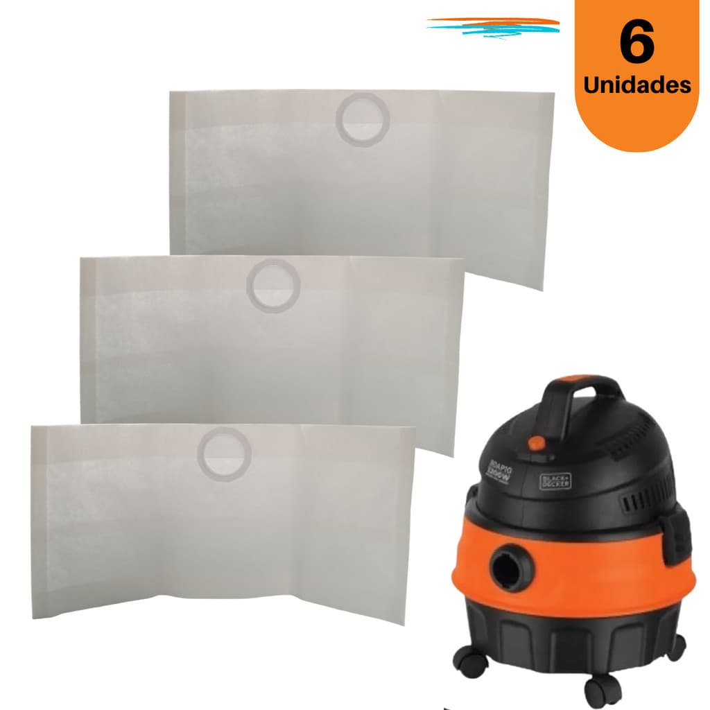 Saco Desc aspirador B&D BDAP10-B2 6 unid Limpeza Diaria