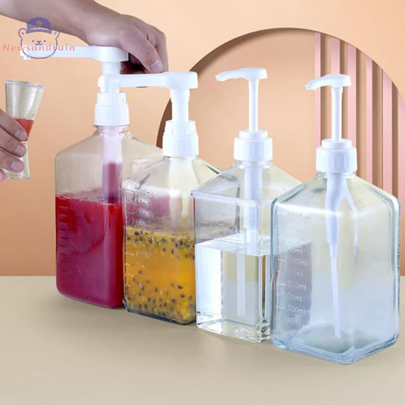 newsandrain 1600ml Dispensador De Xarope De Café Multifuncional Garrafa De Ketchup De Molho De Mel Com Bomba
