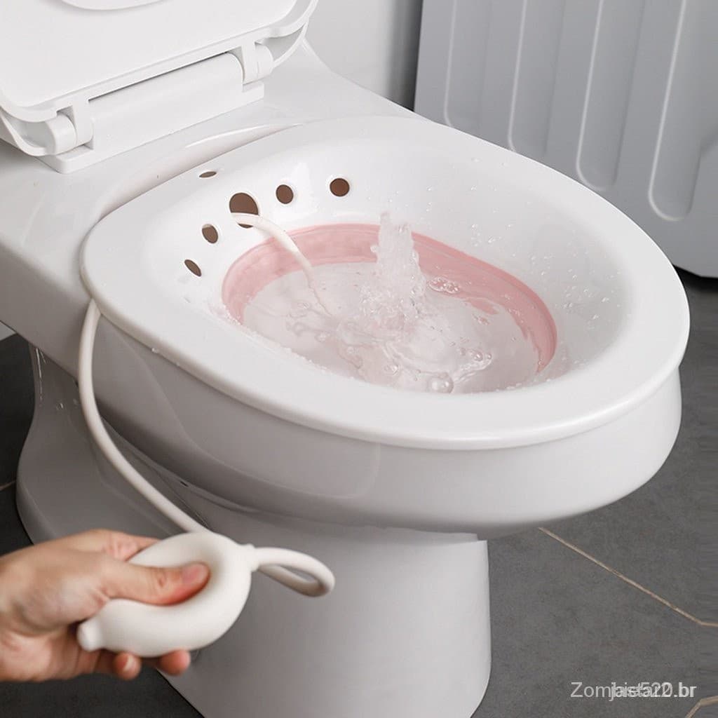Bacia De Banho De Assento De Material Pp Premium De Atualização Durável Dobrável Com Flusher Para Mulheres Grávidas