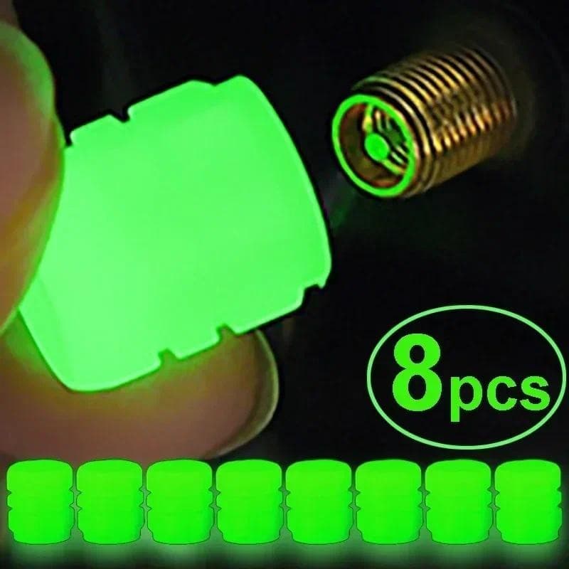 Tampa Da Válvula Do Pneu Fluorescente Luminosa p/ Carro Moto Bike Brilhante Decoração Acessórios