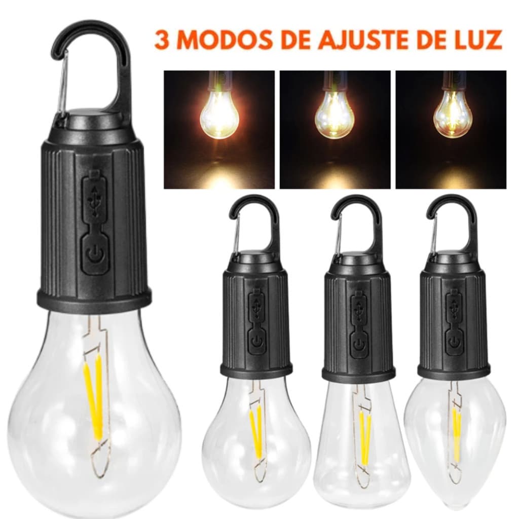 Lâmpada Recarregável Luminária Led Portátil Vintage Lanterna De Emergência Acampamento Trilha