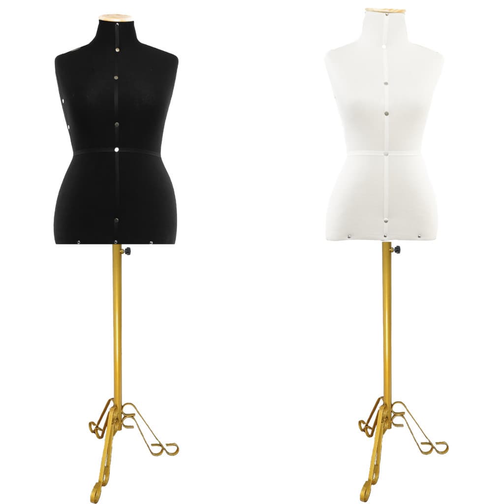 1 Manequim Busto Feminino Com Pedestal ornado duplo Dourado Vitrine Loja Confecção