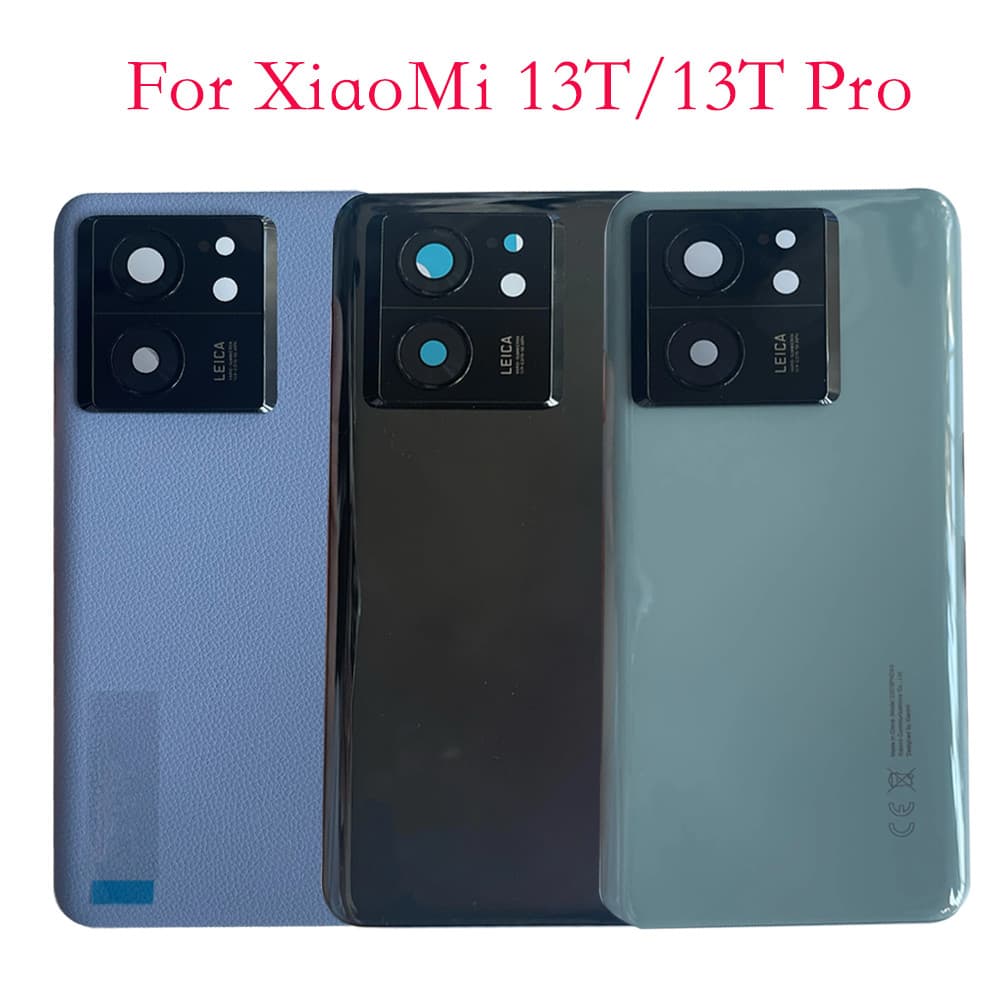 Para A Tampa Traseira Da Bateria Xiaomi 13T Parte De Substituição Porta De Vidro Mi 13T Pro Com Lente De Câmera