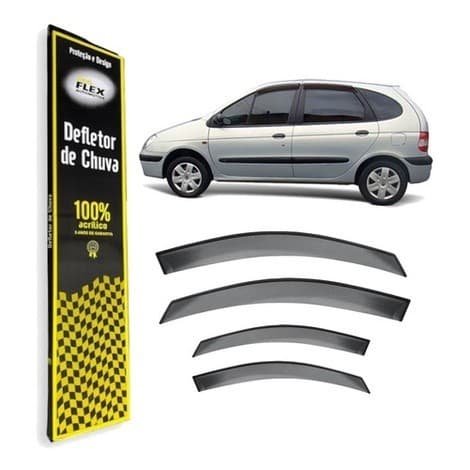 Defletor Calha de Chuva Renault Scenic 1998 a 2010 4 Portas Ecoflex