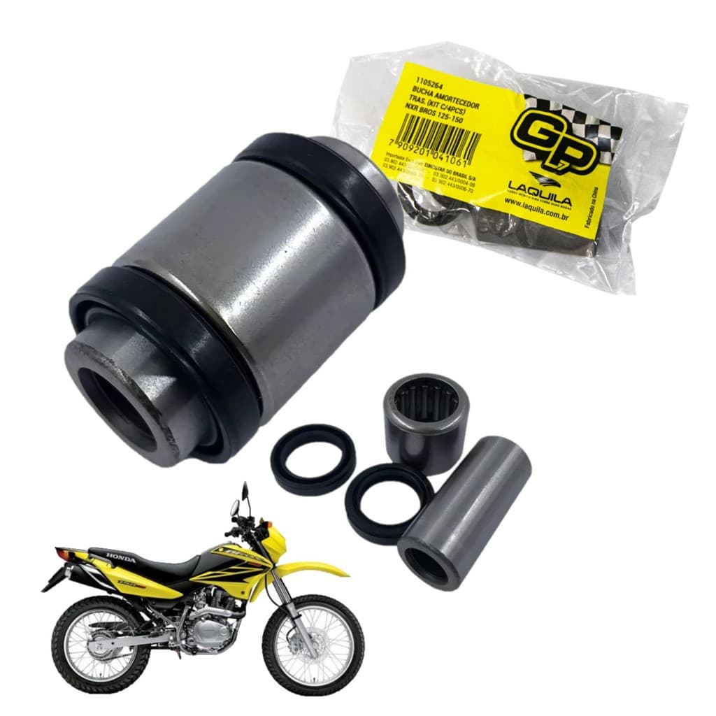 Kit Bucha Amortecedor Traseiro Nxr Bros 125/150 2003 a 2015