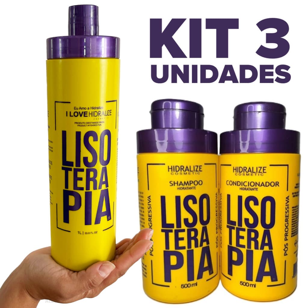 Kit Progressiva Lisoterapia Sem Formol + Shampoo e Condicionador Pós Progressiva