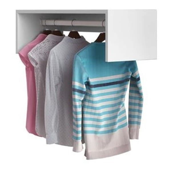 Cabideiro Suspenso Arara 60cm Roupas Branco Mdf