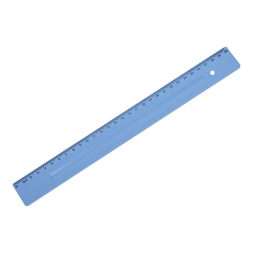 Regua Plástica 30cm Azul Pastel Polibras