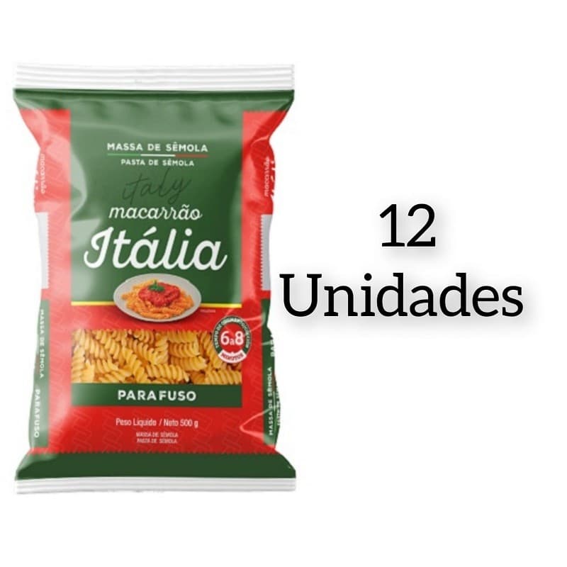 Macarrão Liane Italia Parafuso Sêmola 500g - 12 unidades