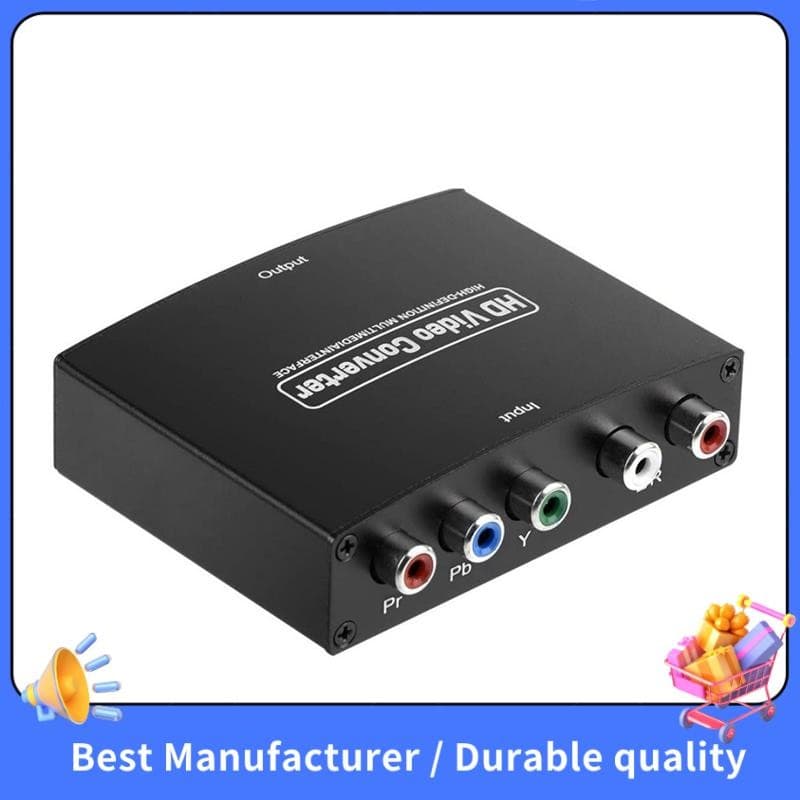 1 Conjunto Preto Ypbpr Para HDMI Componente-Conversor HD Compatível De Alta Definição