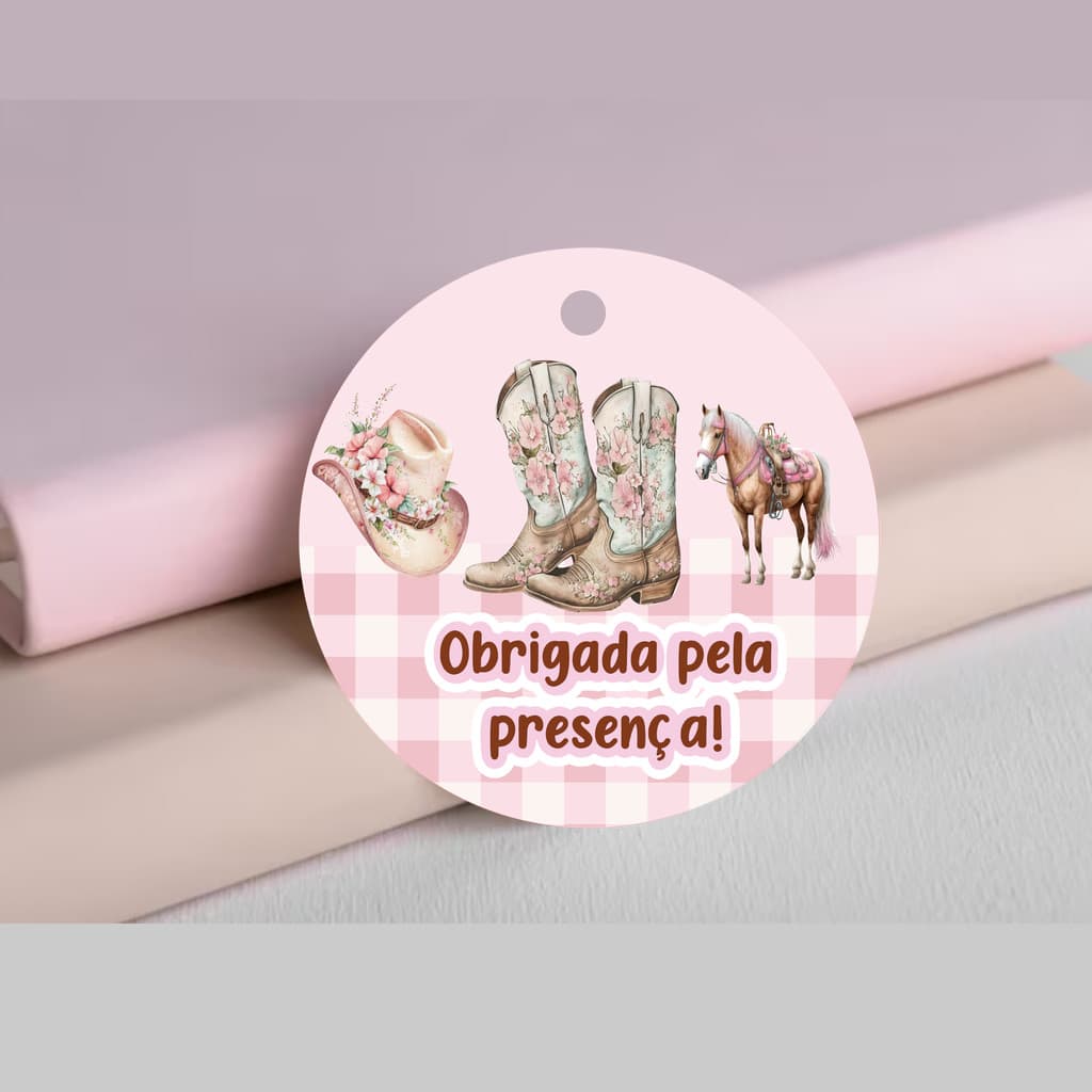 Tag Agradecimento | Cowgirl | Tag Para Lembrancinhas