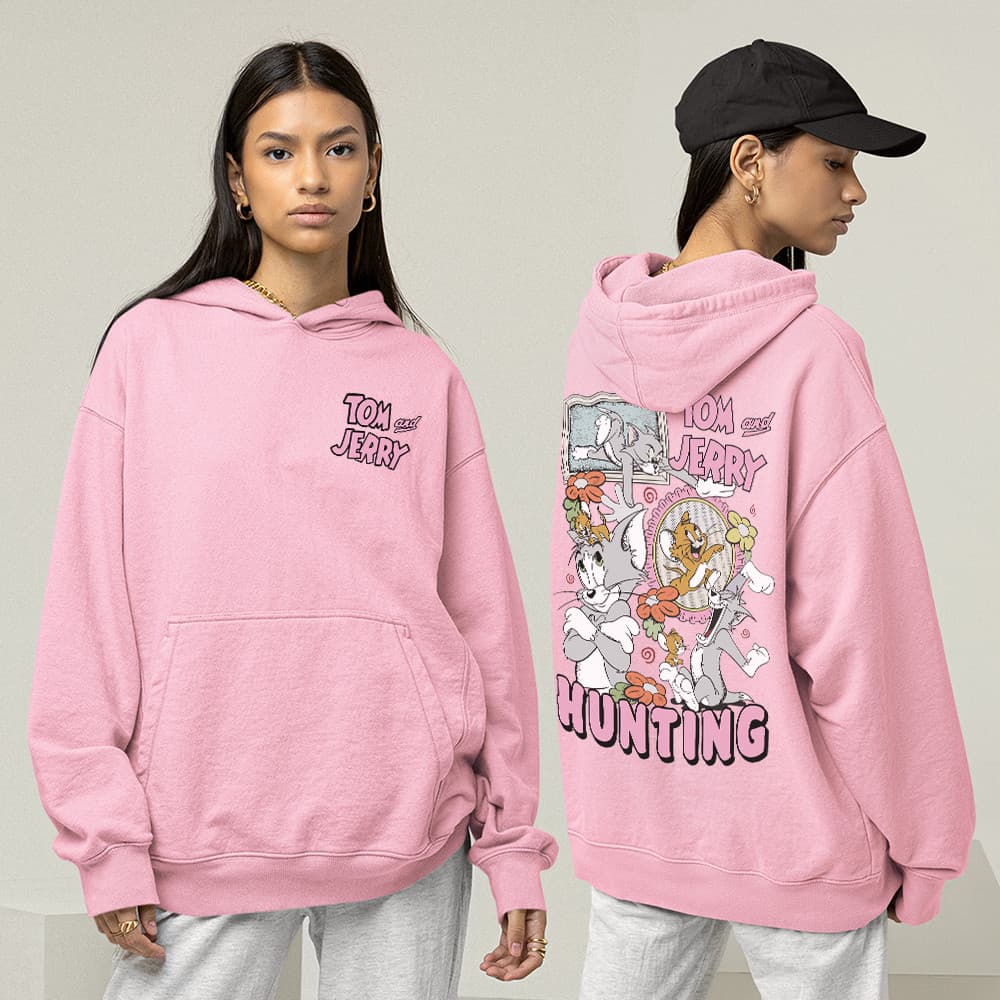 Moletom Feminino  Tom e Jerry Blusa De Frio Casaco Felpado Flanelado Em Algodão Premium.