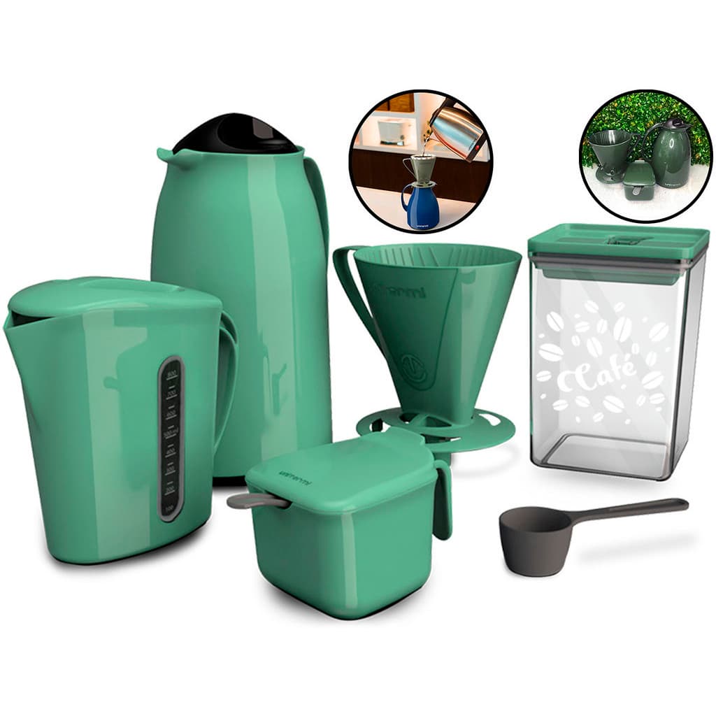 Kit Super Prático Para Café Garrafa Térmica + Açucareiro + Suporte Para Filtro Unitermi