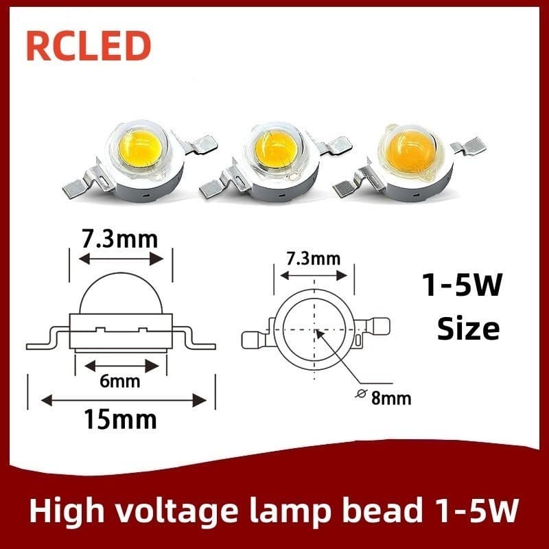 10pçs 6V 9V 12V 1W 2W 3W 5W Lâmpadas LED De Alta Potência Diodos Total Watt Branco Quente Para Blubs Spotlight Downlight Chip