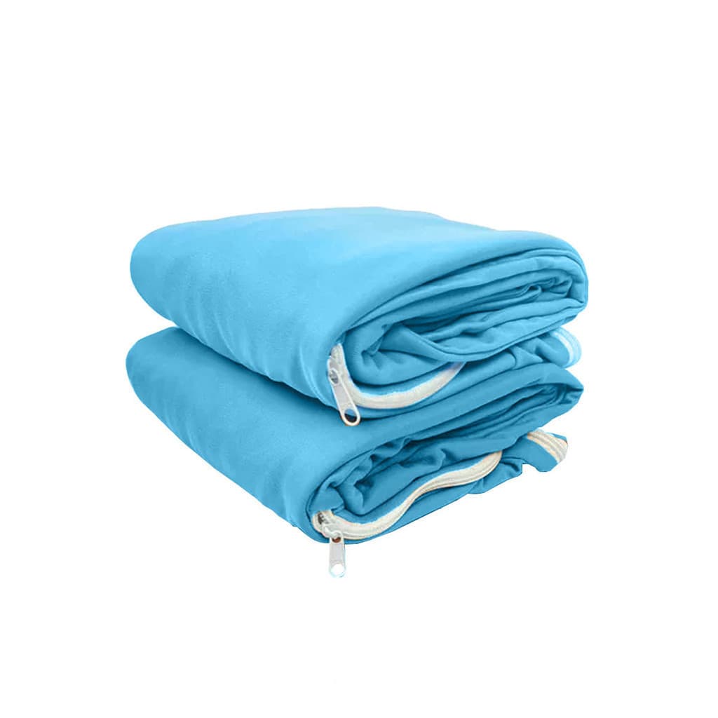 Kit 2 Capas Para Colchão de Solteiro 100% Poliéster Macia Confortável 1.88x0.88x0.20CM Cor Azul