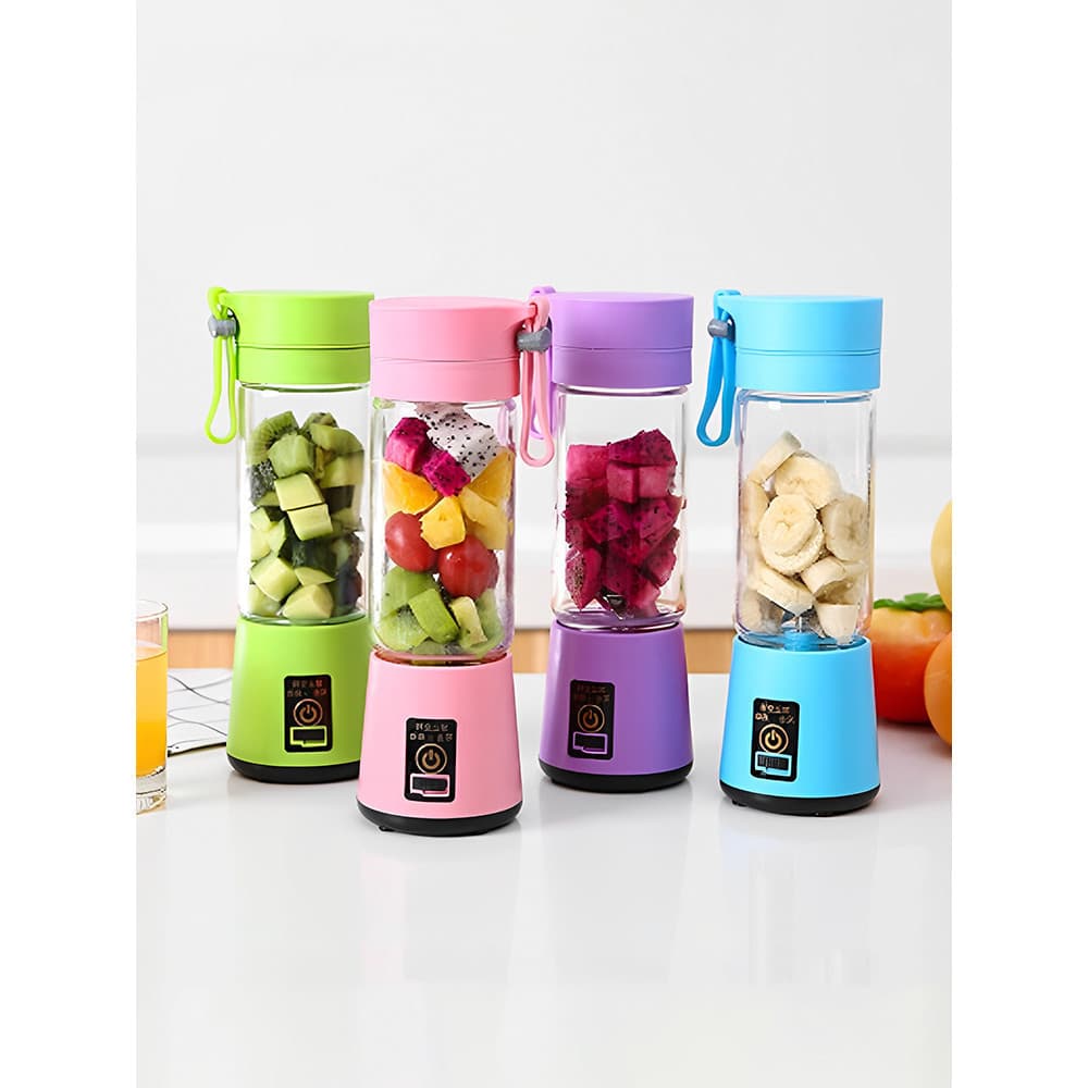 Mini Liquidificador Portátil Recarregável USB 6 Lâminas Copo Mixer para Sucos Vitaminas Shake Viagem