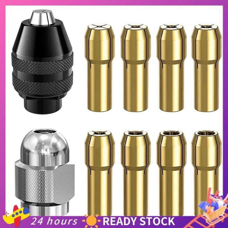 Jogo De Pinças De Mandril De Furação Para Dremel , 1/32 Polegadas A 1/8 Substituição 4486 Bit Sem Chave Com Conjunto De Porcas Rotativas De