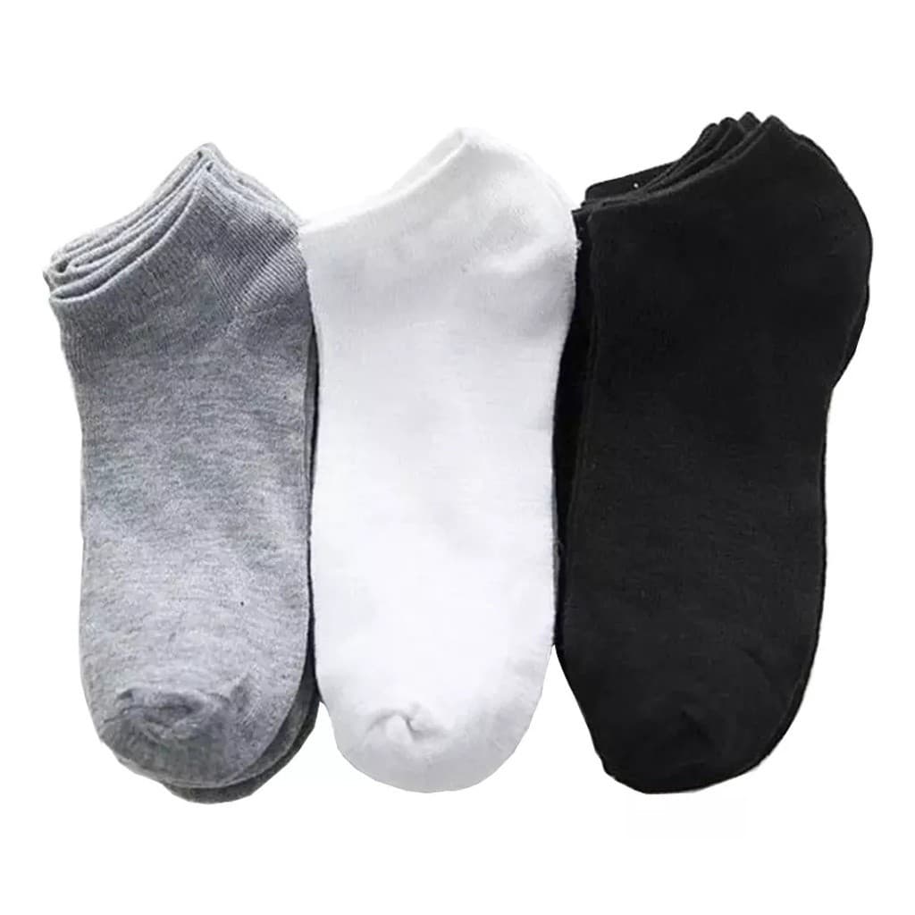 Kit 3 ou 12 Pares Meias Soquetes Ótima Qualidade Unissex Cano Curto Respirável Confortável Premium