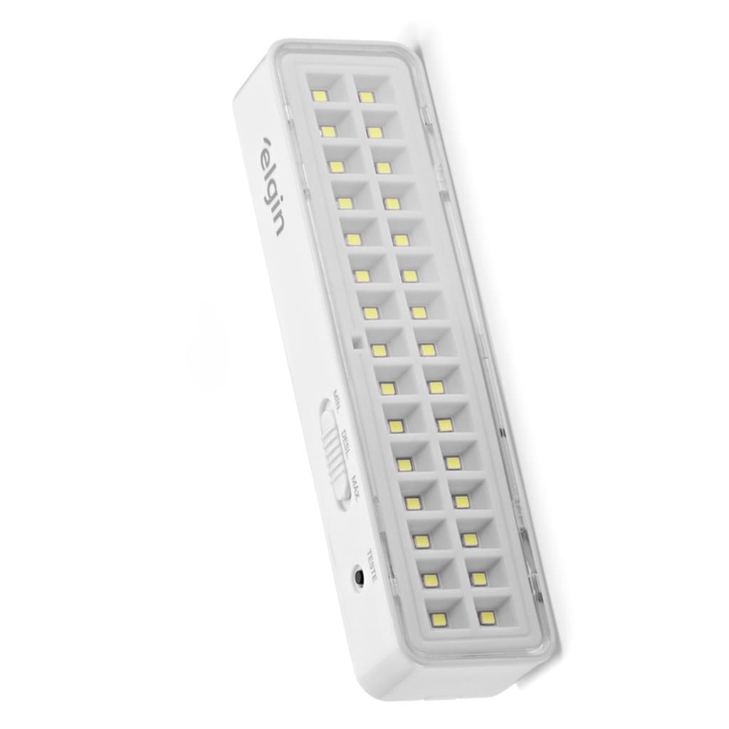 Kit 2 Luminárias de Emergência Bateria Lítio 30 Leds 2W Biv Elgin