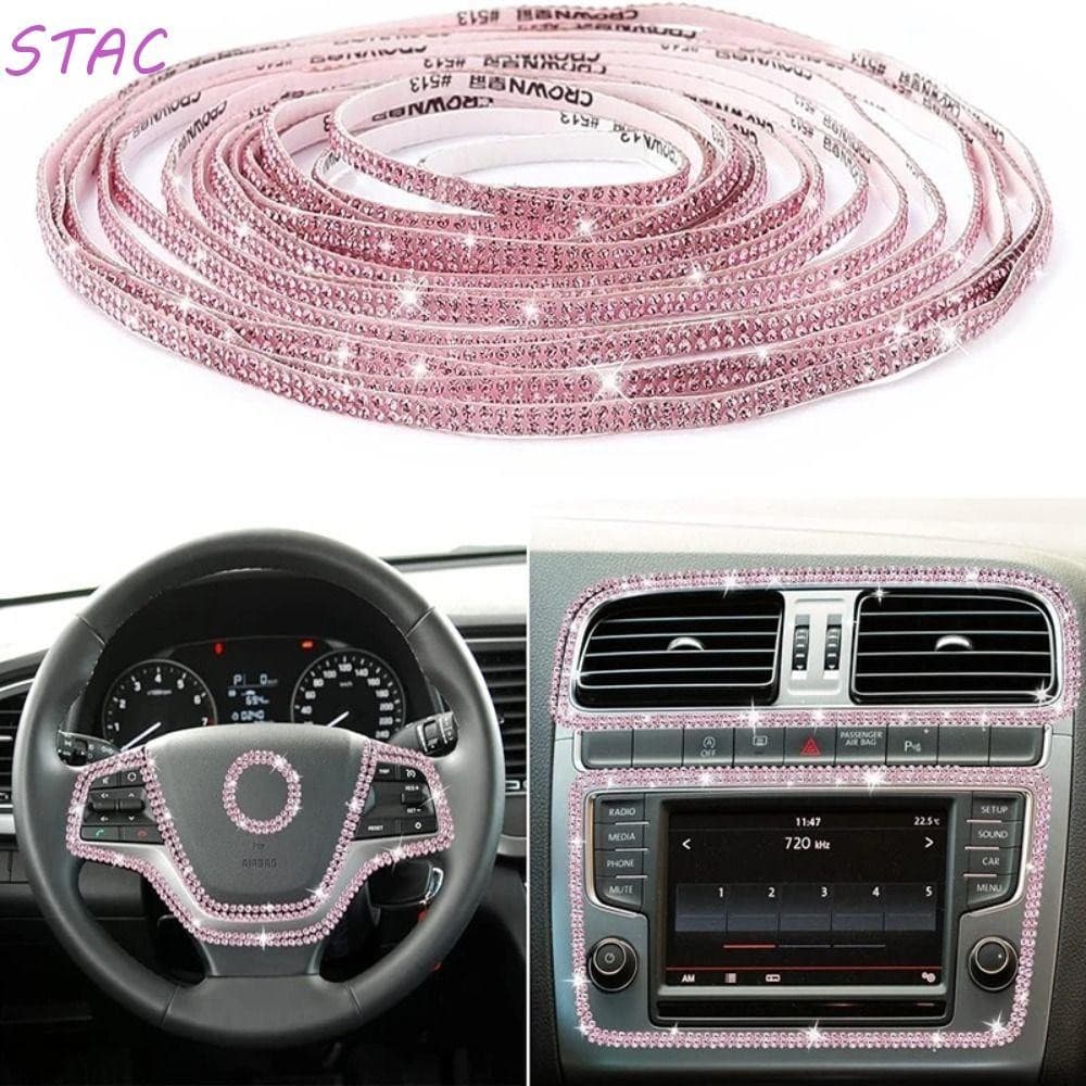 Adesivos De Porta De Cristal De Carro STAC , Acabamento Brilhante De Strass De 5 Mm , Molduras Automotivas Autoadesivas