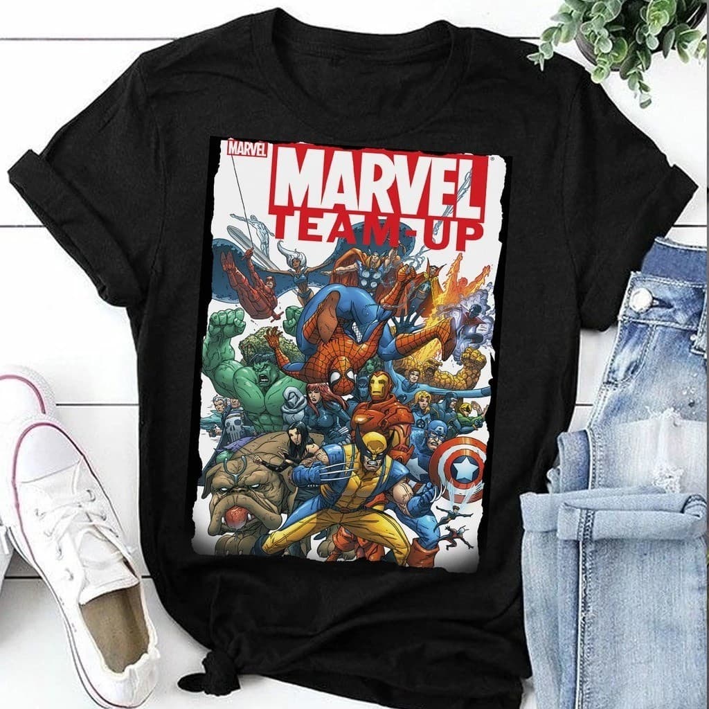 Camiseta Camisa Marvel - HERÓIS font t-shirt
