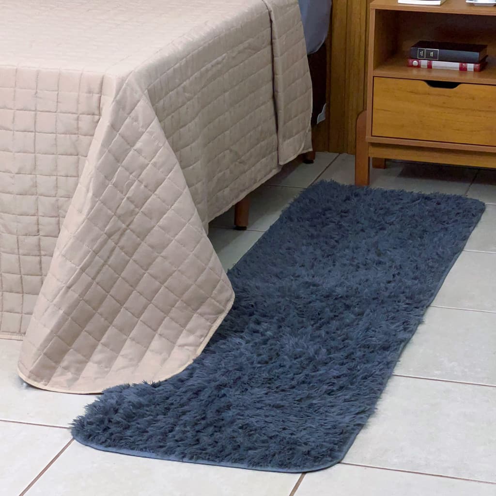 Kit 2 Passadeiras Tapete Peludo Beira de Cama Sofá Aparador