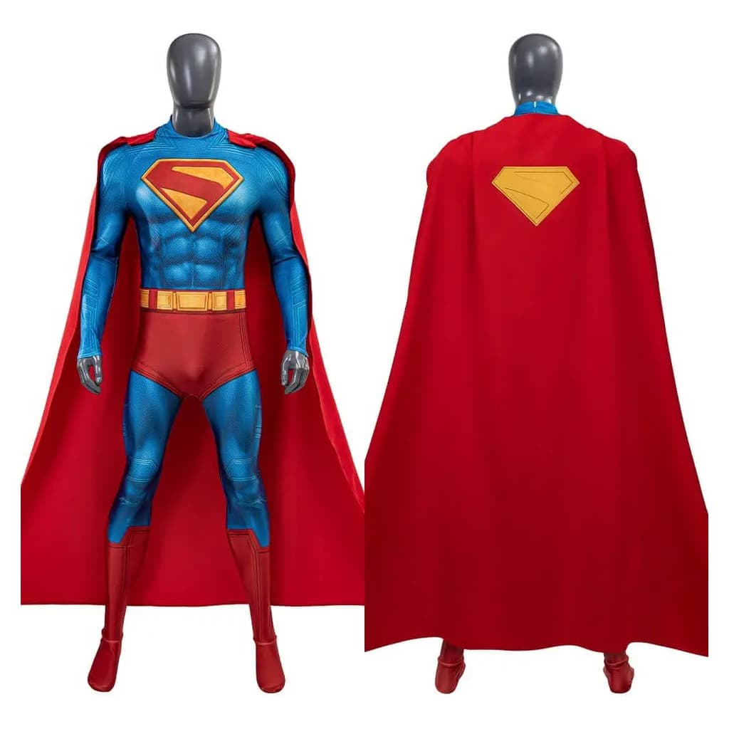 Fantasia Superman Legacy Filme Cosplay Traje Luxo Com Capa