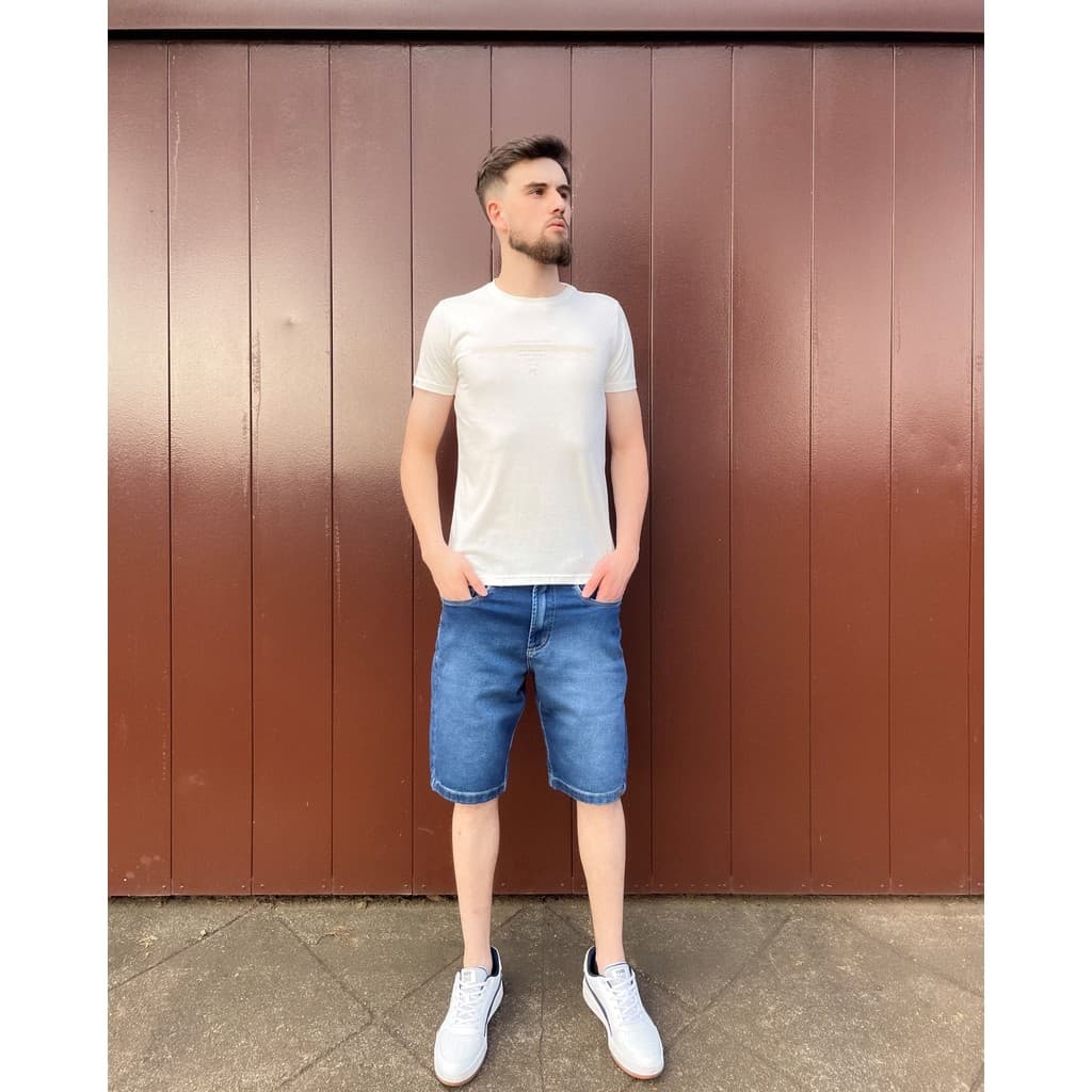 Bermuda Masculina Clássica Jeans Azul Trich – Estilo Casual, Conforto e Durabilidade para o Dia a Dia e Passeios