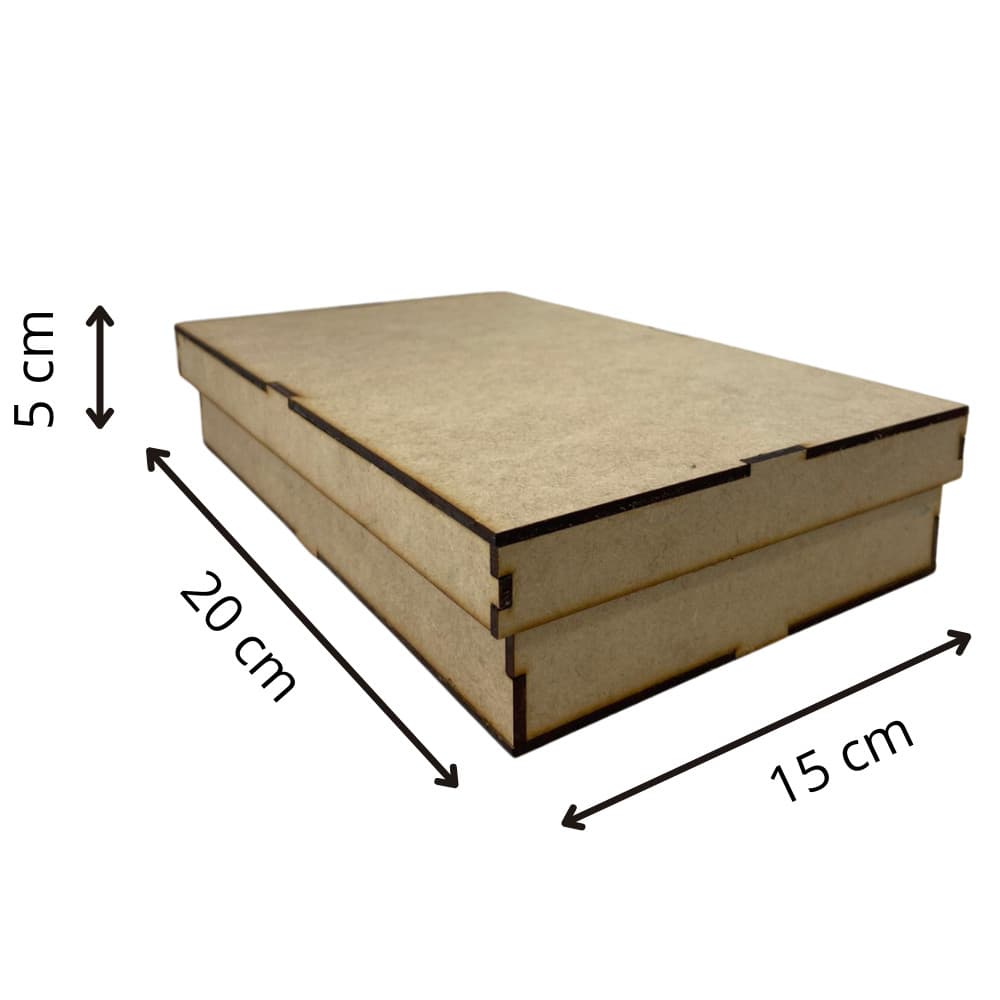 Caixa De Mdf Laser Com Tampa Solta 20x15x05 Cm