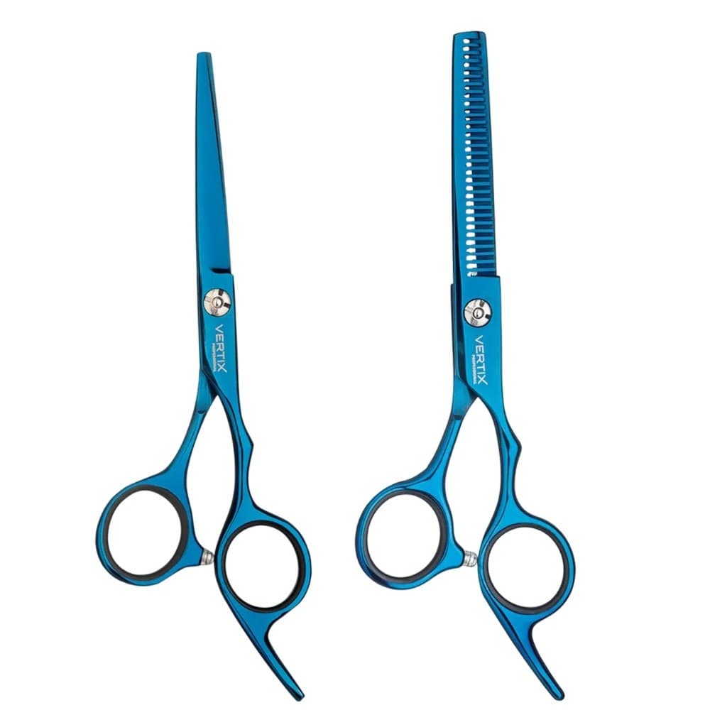 Tesoura Blue Titanium Navalha 5,5” Desbates 6" Vertix
