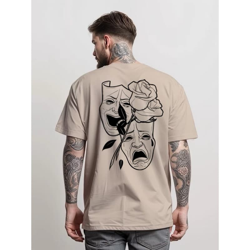 Camiseta Algodão Estampada Especial Mascaras Teatro REF1542
