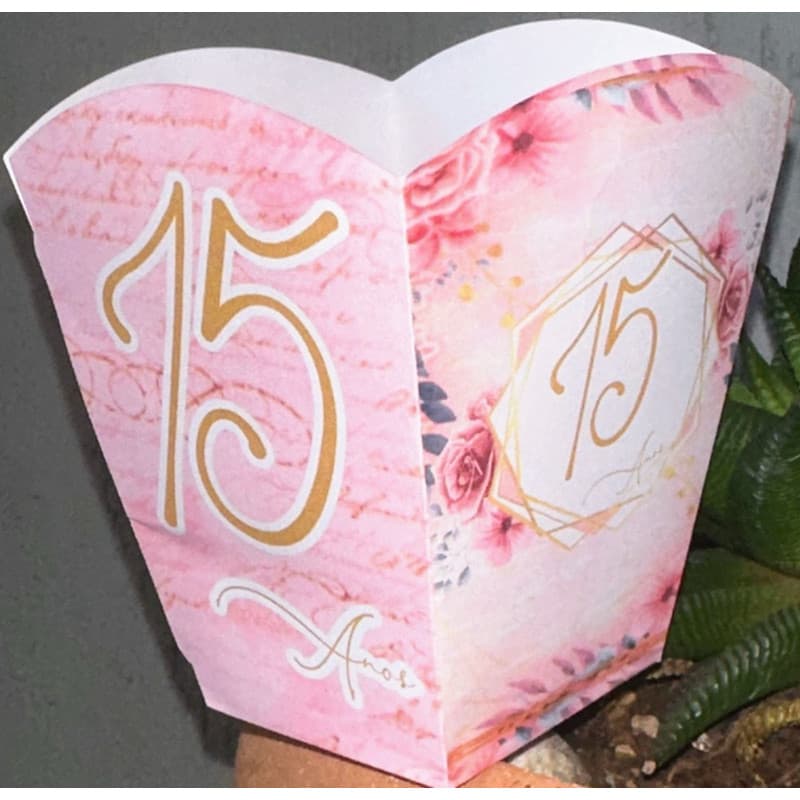 10 CENTRO DE MESA,CACHEPOT DECORAÇÃO DE FESTAS TEMA 15 ANOS ROSE
