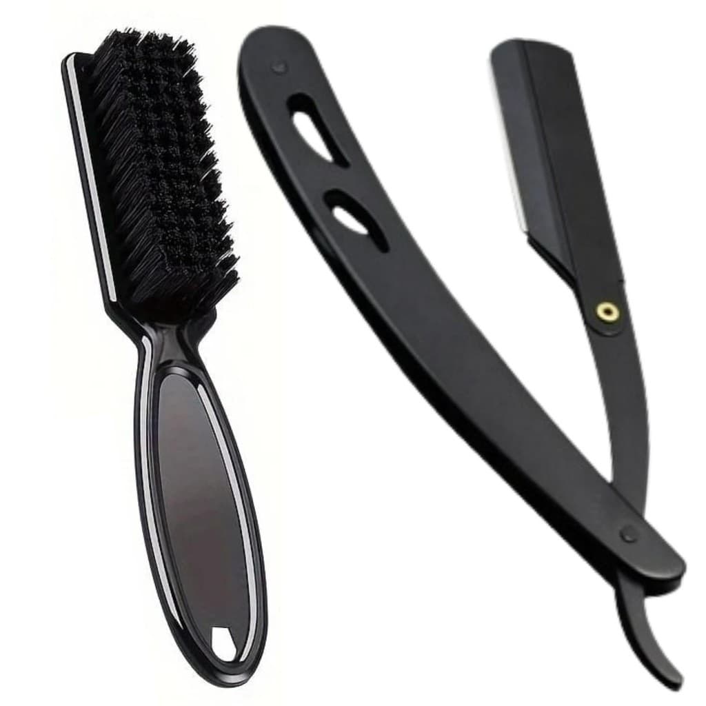 Kit Barbeiro Navalhete Barbear Profissional + Escovinha P/ Barba Degrade