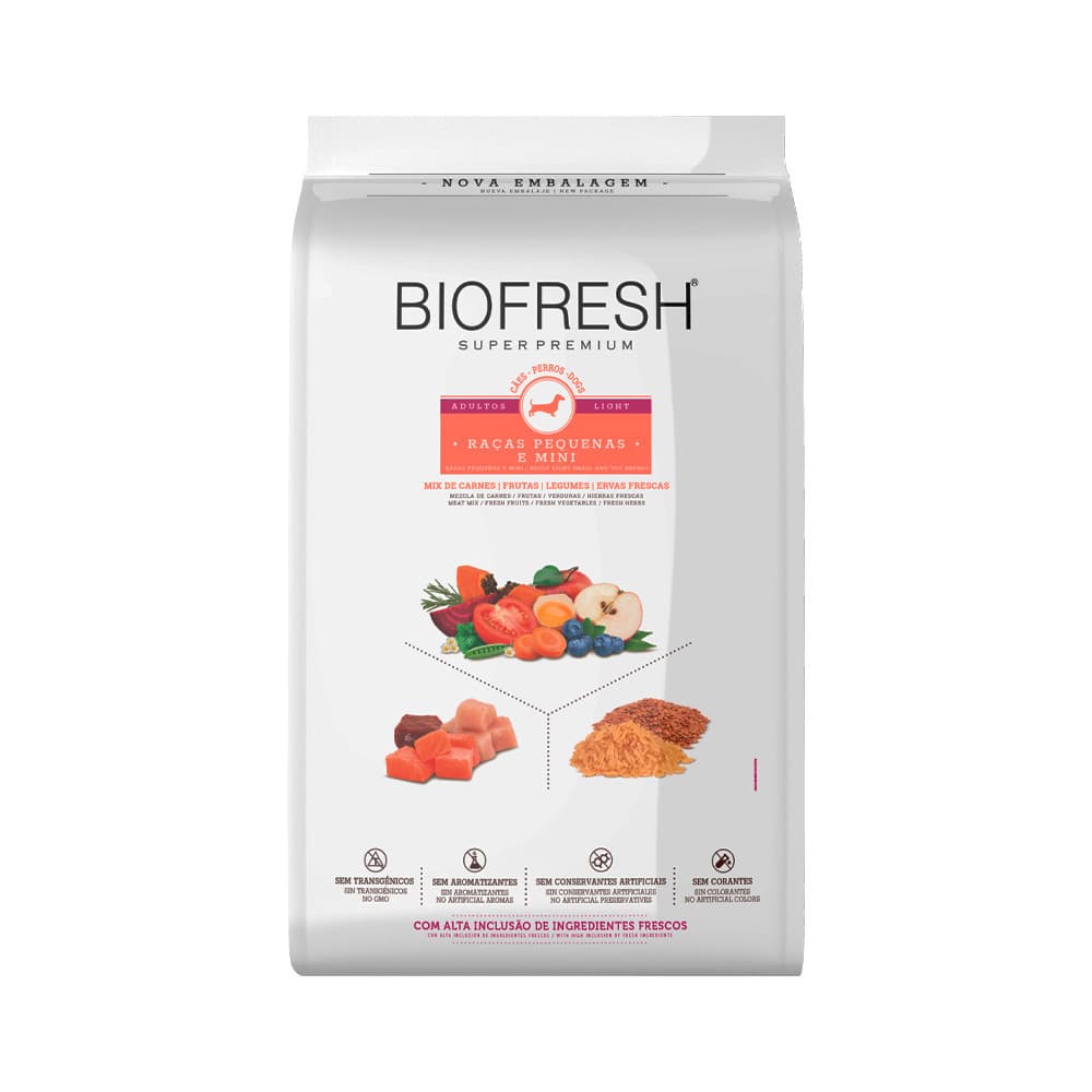 Racao Biofresh Light Caes Racas Pequenas e Minis 10,1kg
