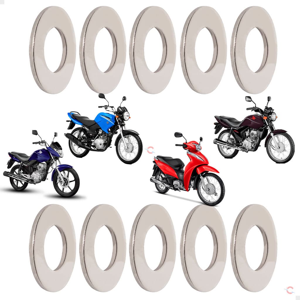 Kit 10 Arruelas de aluminio Parafuso M12 para bujão carter moto