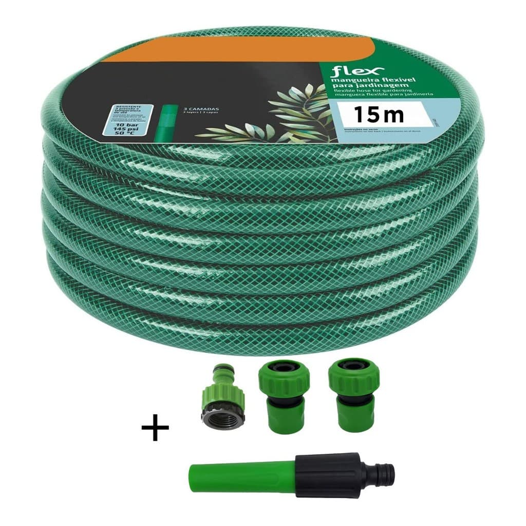 Mangueira Jardim 15 Metros Com Kit Esguicho