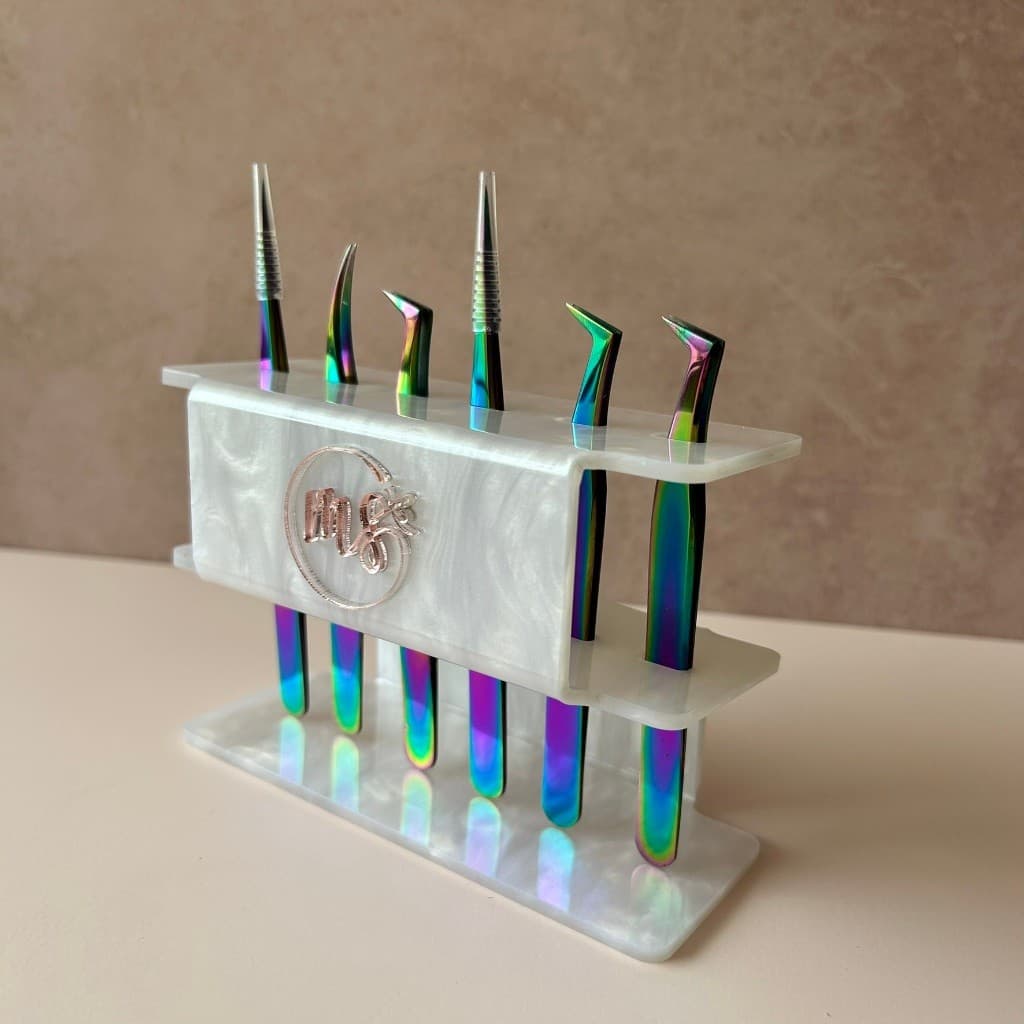 ORGANIZADOR Porta Pinça De Cilios Personalizado Acrilico Expositor Suporte para Pinça 6 furos beleza estetica