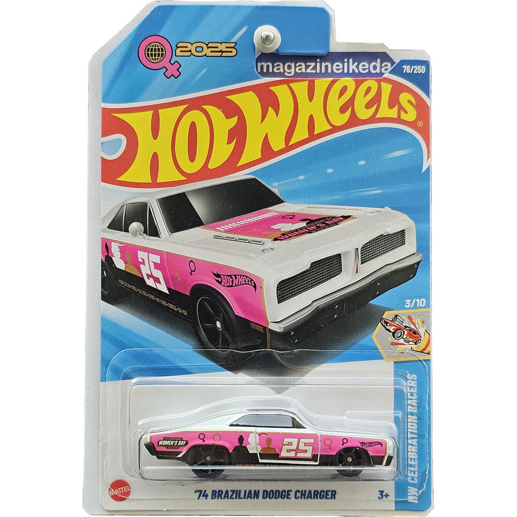 Carro Hot Wheels '74 BRAZILIAN DODGE CHARGER HYX20 Branco HW CELEBRATION RACERS