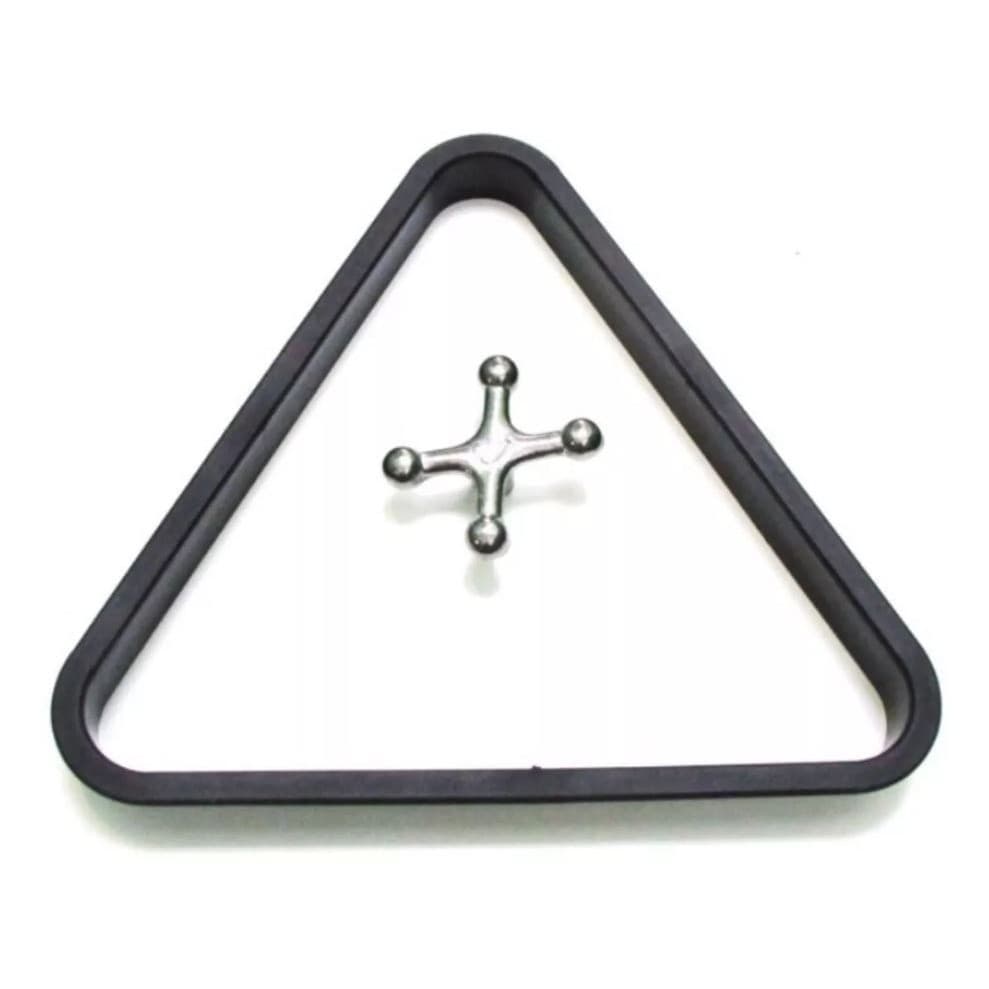 Kit Com Triangulo E Cruzeta Puxa Saco Metal Bilhar Sinuca