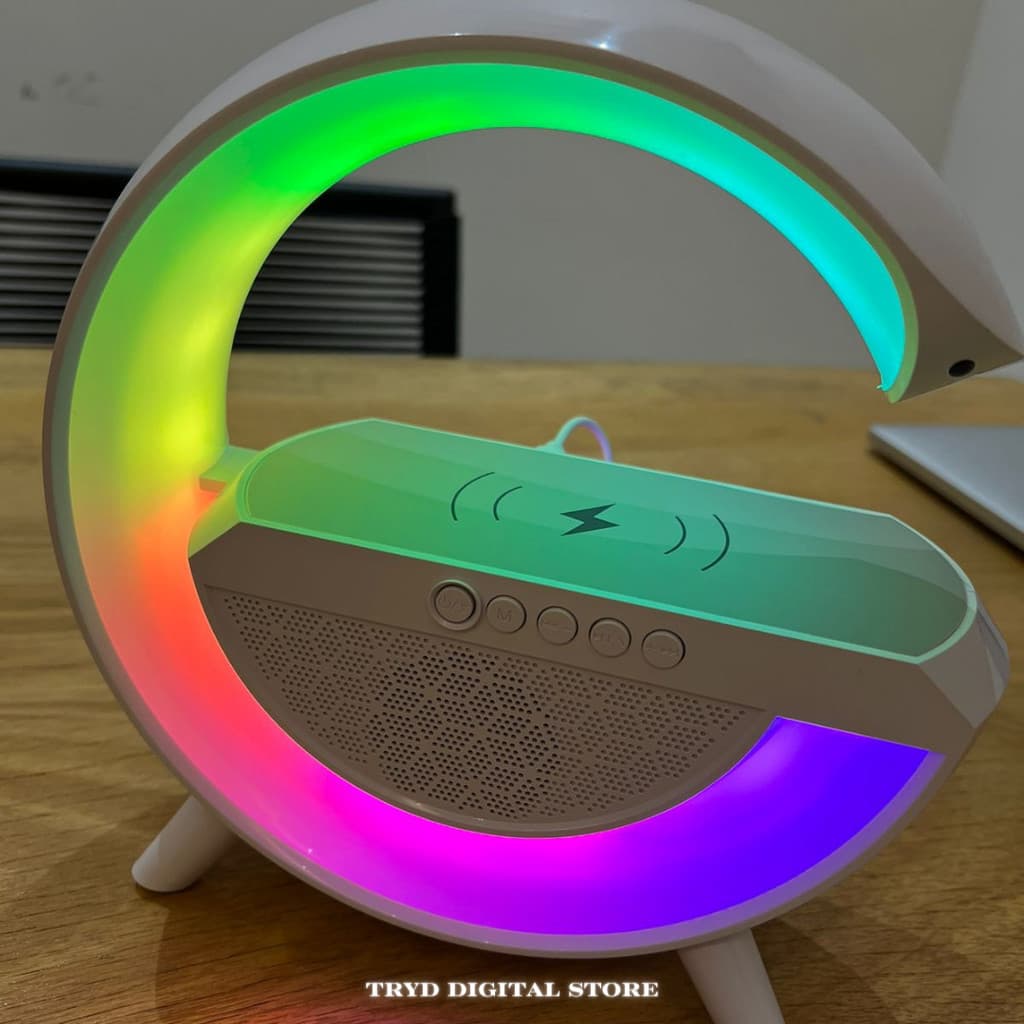 Luminária G Speaker Caixa De Som Carregador Por Indução