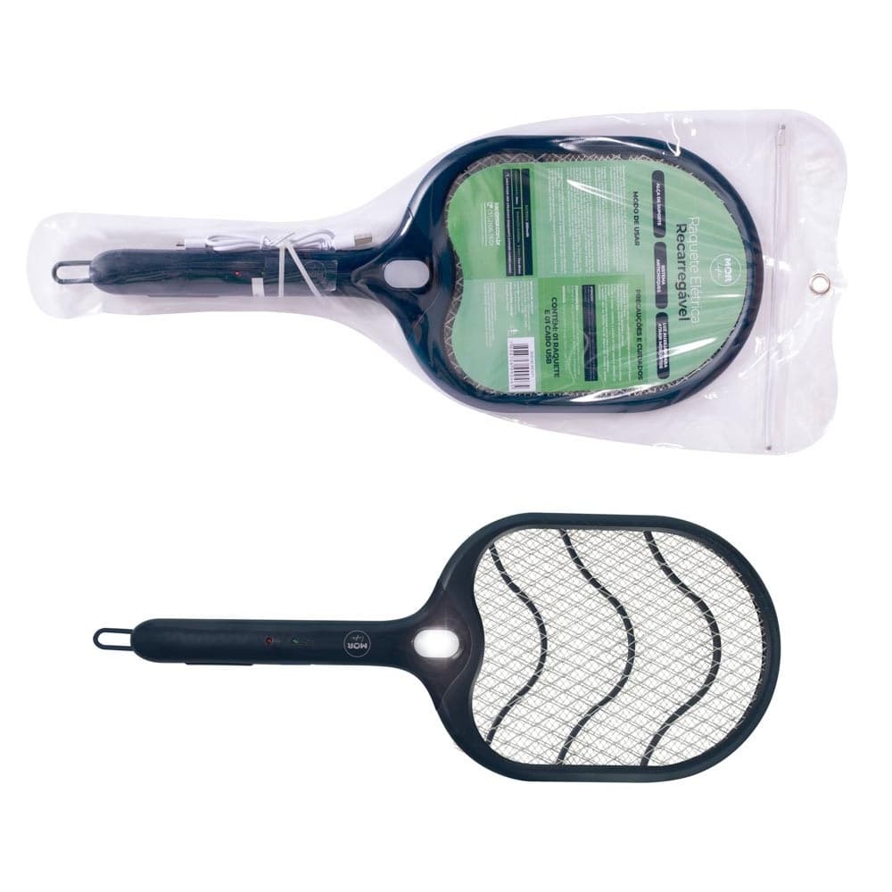 Raquete Elétrica Recarregável Mata Pernilongos Bivolt MOR