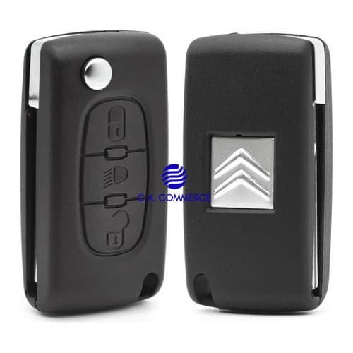 Chave Canivete Citroen C4 Hatch Vtr 3 Botões Farol S Suporte