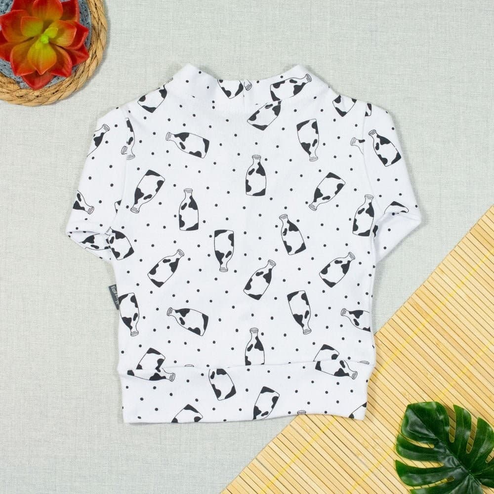 Casaquinho Para Bebê Cardigan Minimalista Milk Branco