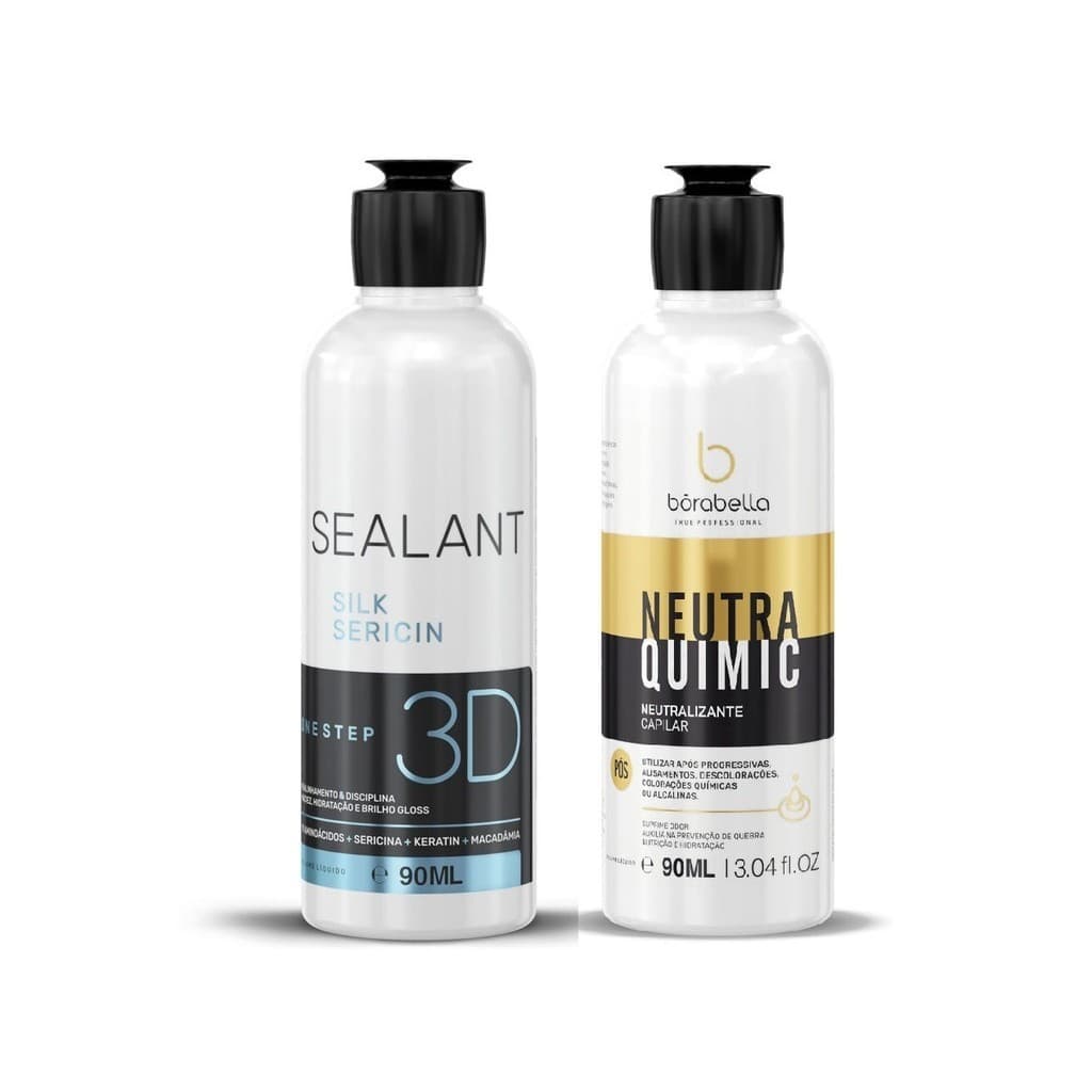 Borabella Selagem Semi Definitiva 3D 90ml + Neutraquimic Neutralizante Equilibra Ph 90ml Kit