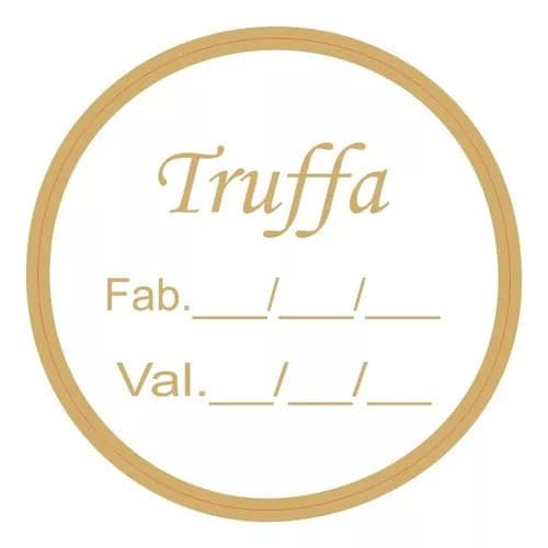 Etiquetas Adesivas Uso Manual Truffa Caseira Validade e Fabricação Ouro