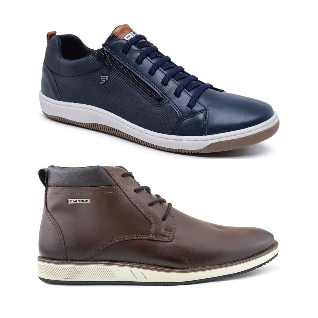 Kit 2 Bota Casual Masculino Half Cab & Sapatênis Casual