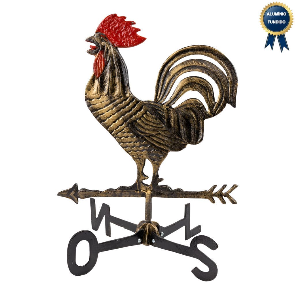 Galo do Vento em Alumínio Fundido Sítio/Fazenda - Grande