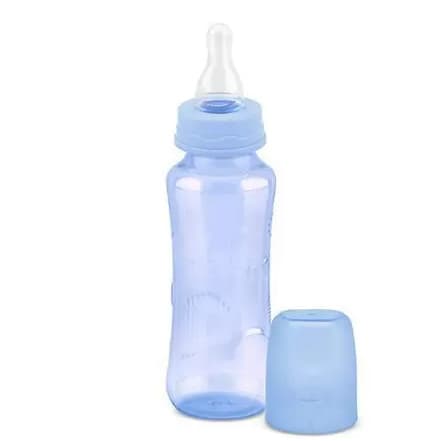 Mamadeira Color Cinturada Com Bico Em Silicone 240Ml - Azul
