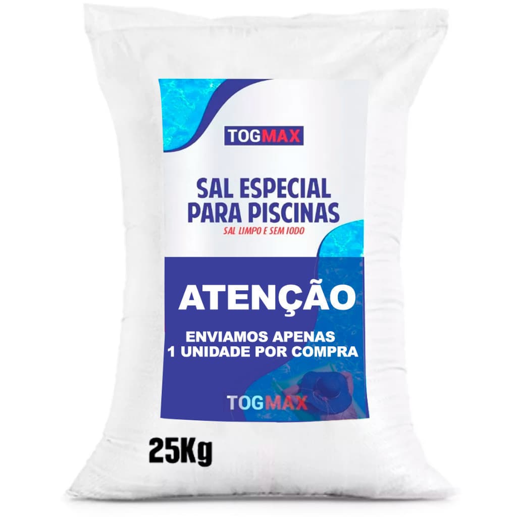 Sal Especial Para Piscinas 18kg Cristalização Da Água Limpa Mais Linha TogMax Premium