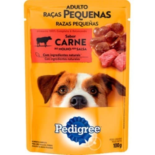 Ração Úmida Pedigree Sachê Cães Adultos de Raças Pequenas sabor Carne ao Molho 100g